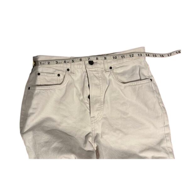 GRLFRND The Cassidy Mid Rise Straight Jeans White Raw Hem Size 26 - Picture 8 of 15